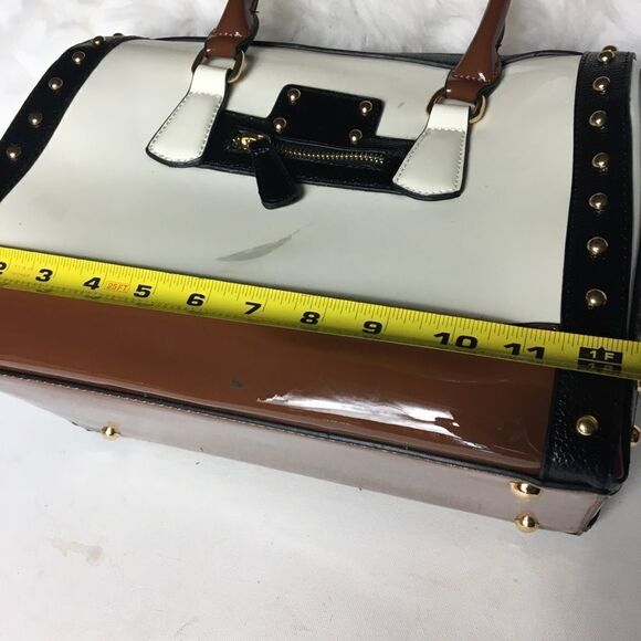 Dasein three tones satchel handbag bag with studs. - Picture 5 of 15